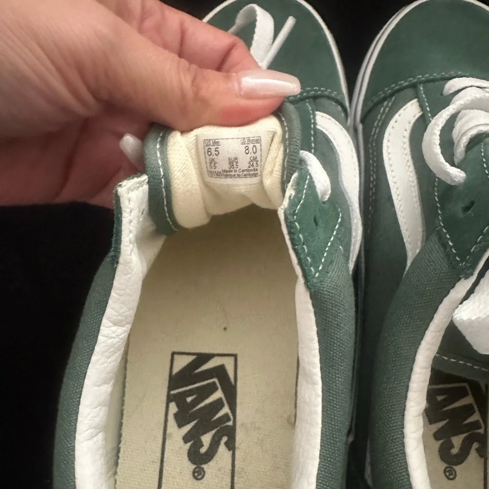 Vans Green and White Low-Top Sneakers/unisex - Picture 5 of 5